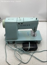 Máquina de costura doméstica vintage Singer modelo 348 azul com pedal comprar usado  Enviando para Brazil