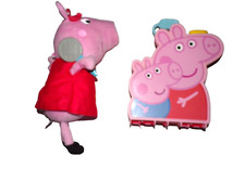 Peppa Pig 14" brinquedo de cantar falando Grab N Go 9" estojo de transporte com 7 estatuetas R2 comprar usado  Enviando para Brazil