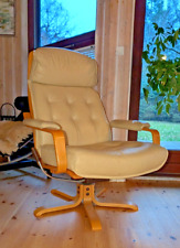 Cadeira Relax Couro Vintage Anos 60 Retrô Cadeira Fácil Cadeira Giratória Dinamarquesa Anos 60 B3B comprar usado  Enviando para Brazil