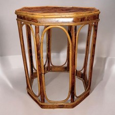 Meio século MCM Boho planta suporte noturno em forma de octógono bambu queimado 15"×15"×18", usado comprar usado  Enviando para Brazil