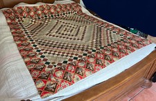 COLCHA ANTIGA VINTAGE 63"x74" COBERTOR ACOLCHOADO COSTURADO À MÃO ORIENTAL comprar usado  Enviando para Brazil