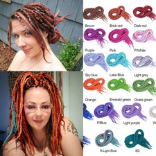 Usado, 22" Dreadlocks de lã macios de ponta dupla extensões de dreads de lã falsos comprar usado  Enviando para Brazil