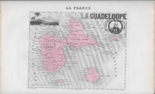 Guadeloupe. carte 1877. d'occasion  Lambersart