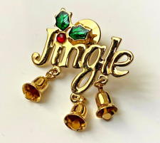 PIN'S BROCHE vintage NEUF JINGLE BELLE HOUX Doré 3 Croche 3,3cm ! comprar usado  Enviando para Brazil