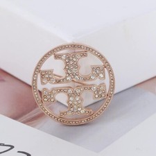 BROCHE PAVÊ designer Tory Burch folheado a ouro/rosa/prata comprar usado  Enviando para Brazil