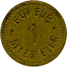 ☆ ALEMANHA ☆ TOKEN DE CERVEJA • 1 LITRO DE CERVEJA • TOKEN ANTIGO ALEMÃO ☆ JETON NOTMUNZE ☆C2469 comprar usado  Enviando para Brazil