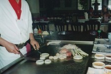 Chef preparing teppanyaki for sale  Mission