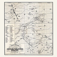 Mapa de campos de ouro de 1877 do condado de Amador e Calaveras, Califórnia comprar usado  Enviando para Brazil