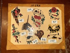 Usado, Folha flash de tatuagem 1976 loja usada desenhada à mão máquina de imagem 14x11 comprar usado  Enviando para Brazil