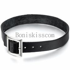 Berloque punk rock fivela de couro colar gargantilha unissex masculino feminino comprar usado  Enviando para Brazil