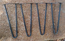 Grampo de cabelo vintage ferro maciço móveis pernas pesado industrial preto 12” MCM duas hastes, usado comprar usado  Enviando para Brazil