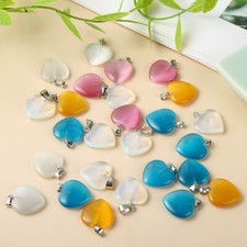 50pcs Mixed Cat's Eye Stone Healing Heart Pendant DIY Jewelry Making Necklace comprar usado 50pcs Mixed Cat's Eye Stone Healing Heart Pendant DIY Jewelry Making Necklace comprar usado  Enviando para Brazil