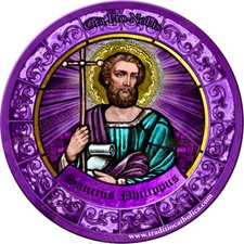 Vitral redondo São Filipe Apóstolo ímã de geladeira personalizado de 4 polegadas. comprar usado  Enviando para Brazil