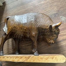Holz kunst bison gebraucht kaufen  Berlin