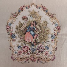 Painel de tecido vintage estilo rococó francês cortejo casal floral 28x56" comprar usado  Enviando para Brazil