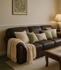 Brown leather sofa for sale  FELTHAM