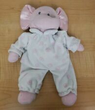 Brinquedo de pelúcia Baby Ganz rosa branco redemoinho elefante chocalho cetim orelha 13" comprar usado  Enviando para Brazil