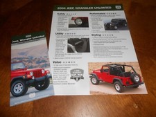 2004 JEEP WRANGLER BROCHURA ILIMITADA + Laminado FOLHA DE ESPECIFICAÇÕES / COMPARAÇÕES 2-4-1 comprar usado  Enviando para Brazil