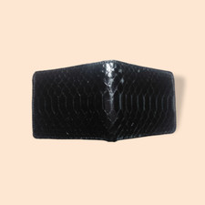Carteira Bifold Masculina 100% Couro de Cobra Genuíno Preta - FRETE GRÁTIS comprar usado  Enviando para Brazil