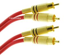 Cabo de áudio vermelho ultraflexível Dual-RCA macho/masculino banhado a ouro, AV-4xxR comprar usado  Enviando para Brazil