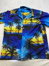 Camisa havaiana masculina grande Royal Creations feita nos EUA floral botão palmeira comprar usado  Enviando para Brazil