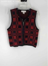 Suéter feminino casual canto vermelho preto sem mangas gola redonda zíper completo tamanho pequeno comprar usado Suéter feminino casual canto vermelho preto sem mangas gola redonda zíper completo tamanho pequeno comprar usado  Enviando para Brazil