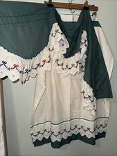 Cortinas de cozinha vintage com arcos verde e branco Valance e dois painéis 28x 36 comprar usado  Enviando para Brazil