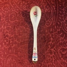 Colher de chá vintage pintada à mão rosa floral ouro porcelana colher condimento comprar usado  Enviando para Brazil