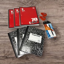 Pacote de kit de suprimentos essenciais Back to School ~ canetas notebooks composição, usado comprar usado  Enviando para Brazil