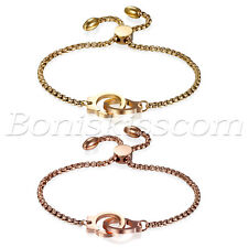 Algemas femininas de aço inoxidável pulseira corrente livremente ajustável design exclusivo comprar usado  Enviando para Brazil