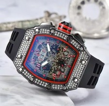 Orologio Richard Fashion Style Rapper Mille Colorful Deal Skeleton Diamond comprar usado  Enviando para Brazil