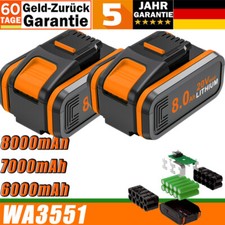 Używany, Do Worx 20V MAX 8000mAh 7Ah 6Ah Bateria WA3551.1, WA3572, WA3553 WX176 Bateria DE na sprzedaż  Wysyłka do Poland
