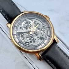 Relógio unissex FOSSIL ME-3089 automático 20 J. esqueleto couro tom ouro rosa 38mm comprar usado  Enviando para Brazil