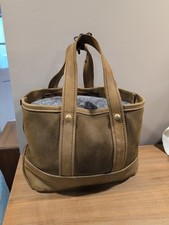 Usado, Bolsa tote utilitária vintage feita à mão couro granulado resistente Carryall artesanal 16" comprar usado  Enviando para Brazil