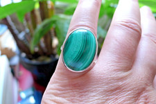 Malachite silver ring for sale  LONDON