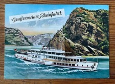 Cartão postal vintage de luxo barco "Grub Von Ein Rheinfahrb Rheindampfschiffahrt" comprar usado  Enviando para Brazil