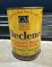 ~LÍQUIDO DE LAVADO DE FRENOS HIDRÁULICOS DECLENE PIEZAS GENUINAS GM DÉCADA DE 1930 LATA DE UN CUARTO~ segunda mano  Embacar hacia Mexico
