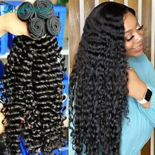 Usado, Extensões de cabelo humano encaracolado onda de água 100% natural onda profunda 2 3 4 pacotes comprar usado  Enviando para Brazil