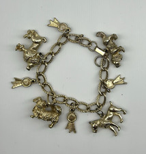 Pulseira Berloque Vintage Champion Dog Tom Dourado Pesada 6,5" comprar usado  Enviando para Brazil