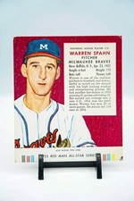 1955 Red Man All-Star Series Warren Spahn Tobacco #10 com aba Milwaukee Braves, usado comprar usado  Enviando para Brazil
