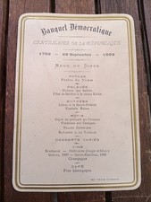 Usado, Centenaire de la République - Menu Banquet Démocratique au Sables d'Olonne 1892 comprar usado  Enviando para Brazil