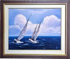 Obraz olejny ,,ŻAGLÓWKI''- autorski - JURIJ POZHYDAIEV - 55 x 75 na sprzedaż  PL