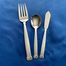 Conjunto de servir Oneida cetim vime vintage 3 peças aço inoxidável brilhante EUA comprar usado  Enviando para Brazil