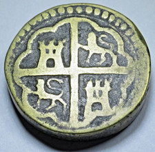 Antigua moneda pirata contrapeso escala colonial española peso 4 reales años 1600 segunda mano  Embacar hacia Mexico
