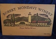 RARO ~ Placa de madeira vintage colorida ROBERT MONDAVI WINERY arte Napa Valley 24x15" incrível! comprar usado  Enviando para Brazil
