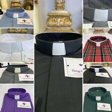 Camisas clericais masculinas sacerdotes clero - Mistura de algodão de luxo - Escolha de cores  comprar usado  Enviando para Brazil