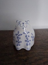 pottery cat blue for sale  DROITWICH