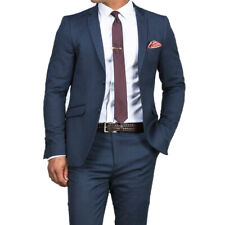 Lindos ternos de casamento finos azuis escuros para homens, terno azul masculino sob medida feito sob medida comprar usado  Enviando para Brazil