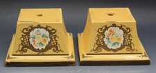 Bases de abajur de madeira escalonadas pintadas à mão vintage Pr 6 1/8" por 6 1/8" peças comprar usado  Enviando para Brazil