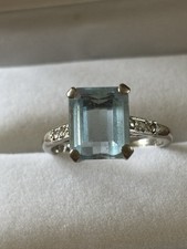 Aquamarine diamond ring for sale  ASHBOURNE